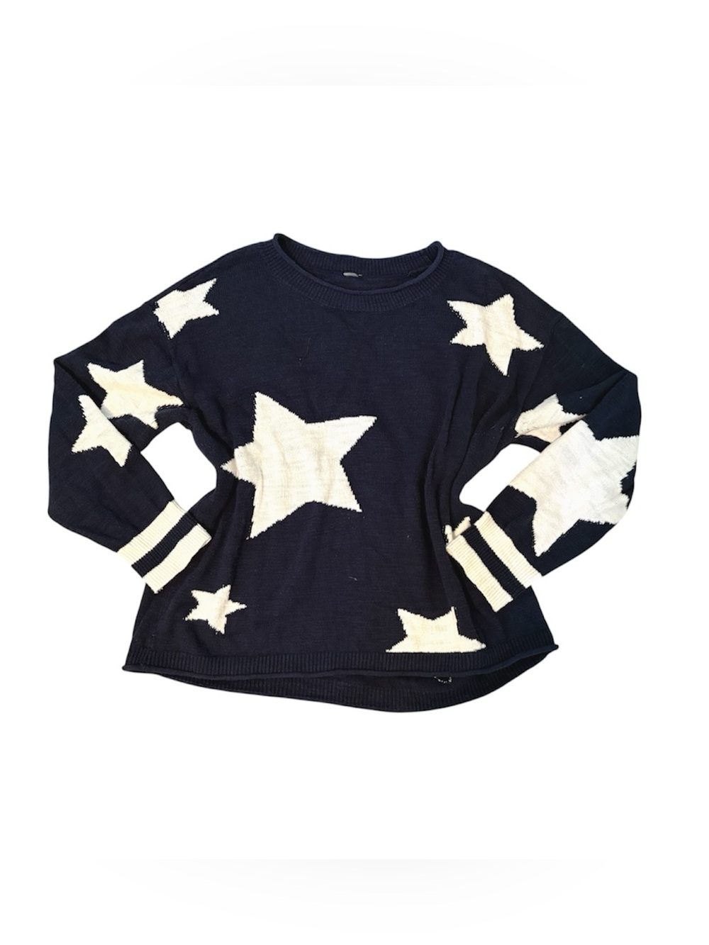 LOFT Navy Blue Sweater with White Stars